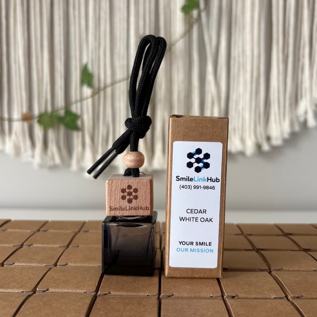SmileLinkHub branded car diffuser bottle with packaging box